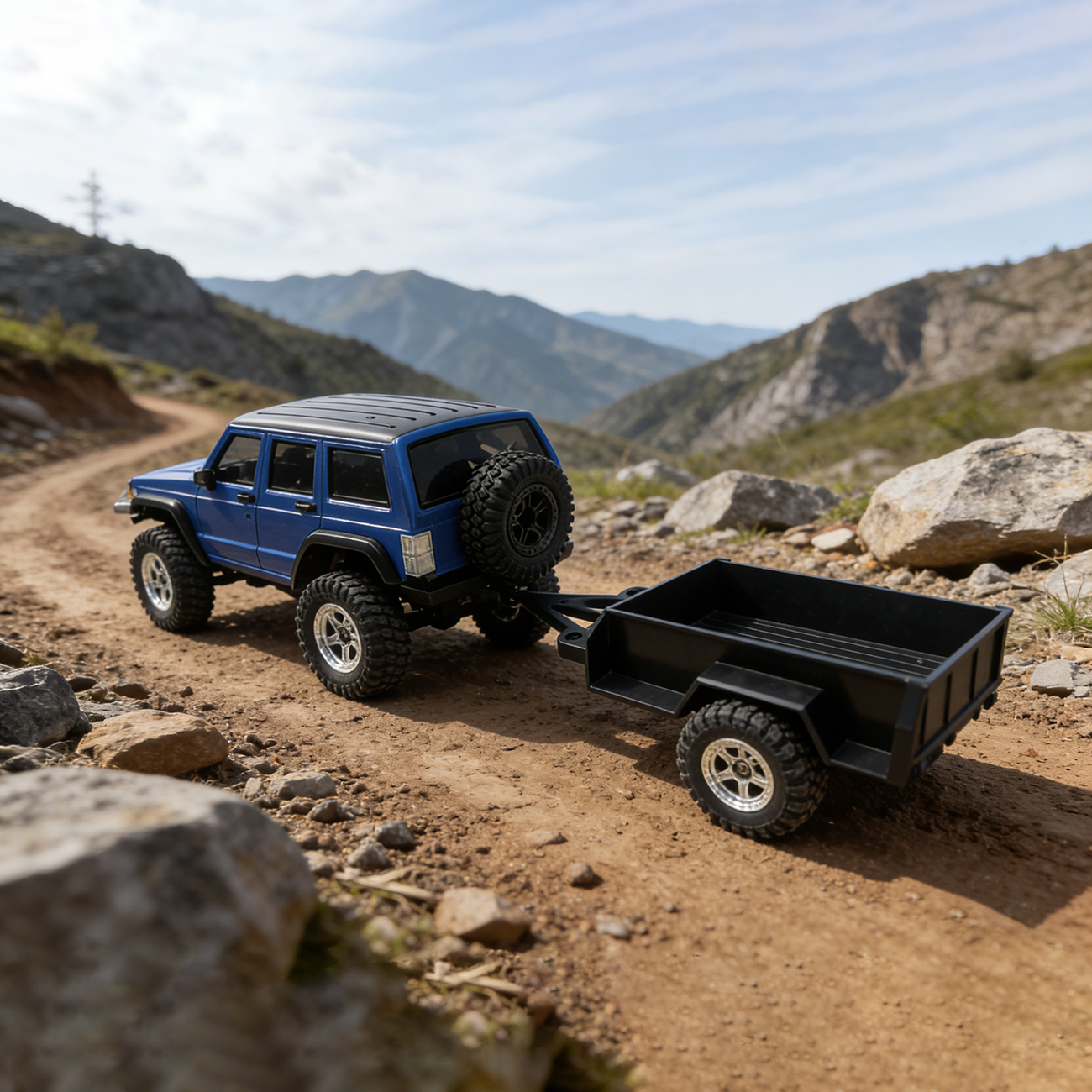 Hobby Rc Van - 2-wheel / 4-wheel Rear-loading Trailer, Suitable