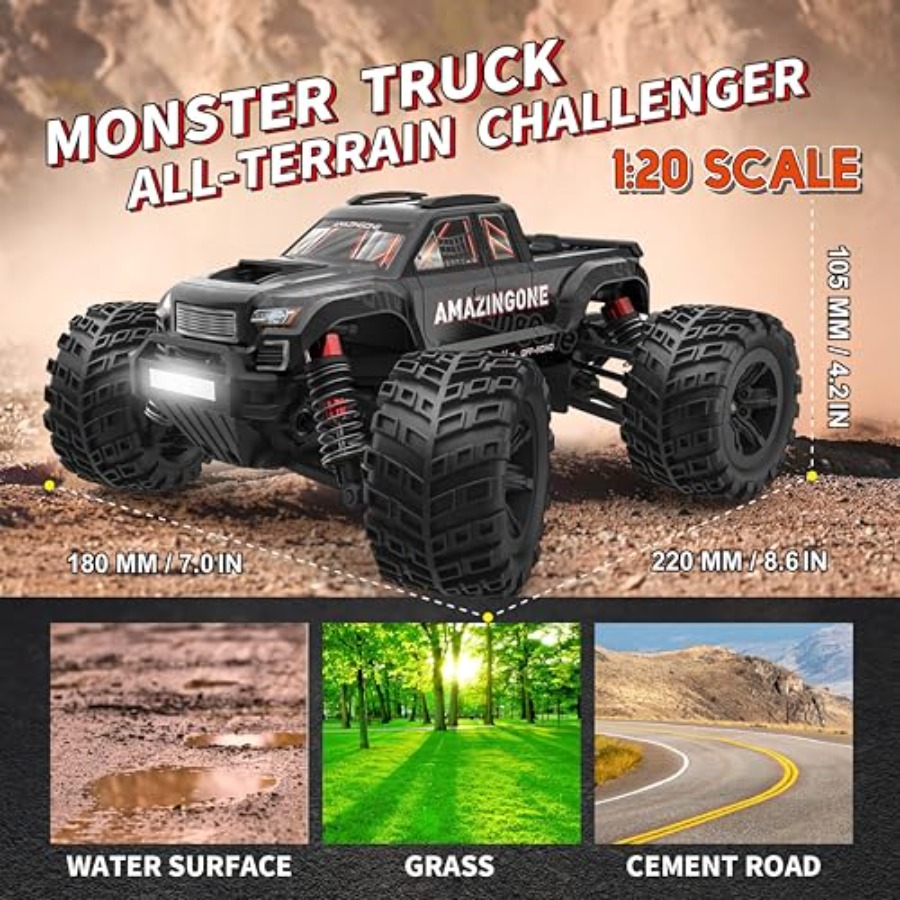 20208 1/20 Scale Brushless Fas - مراجعة Rc Hobby Monster Truck وسعره