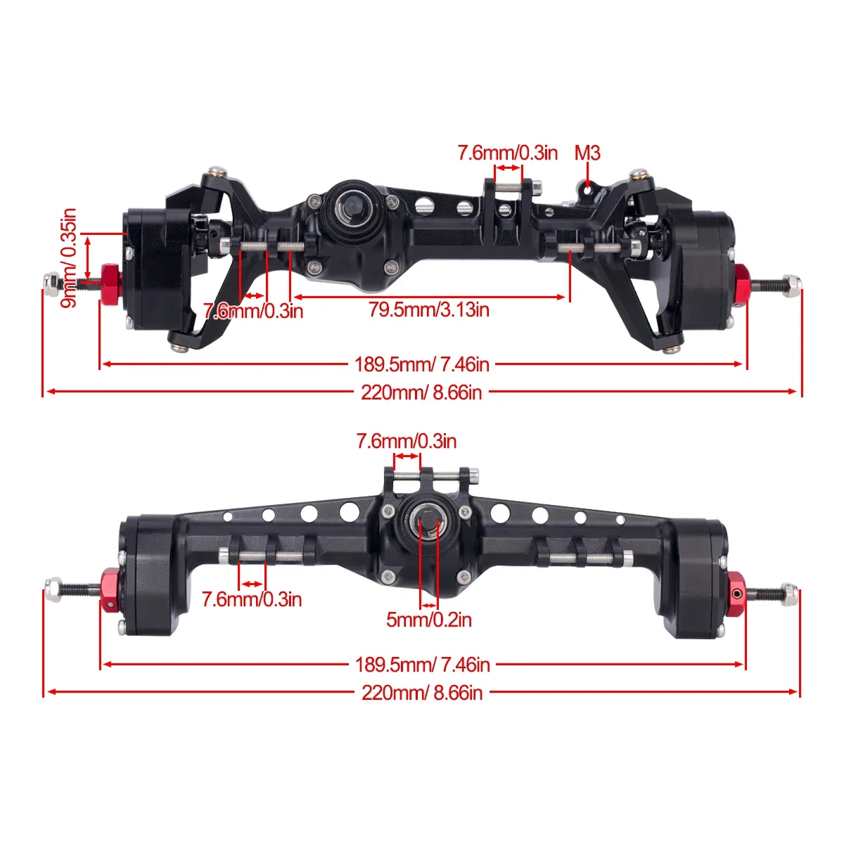 CNC Aluminum SCX10 III Front R - مراجعة Rc Hobby Racing وسعره