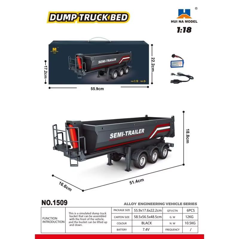 1/18 Huina 1509 Rc Semi Dump T - مراجعة Hobby Rc Van وسعره
